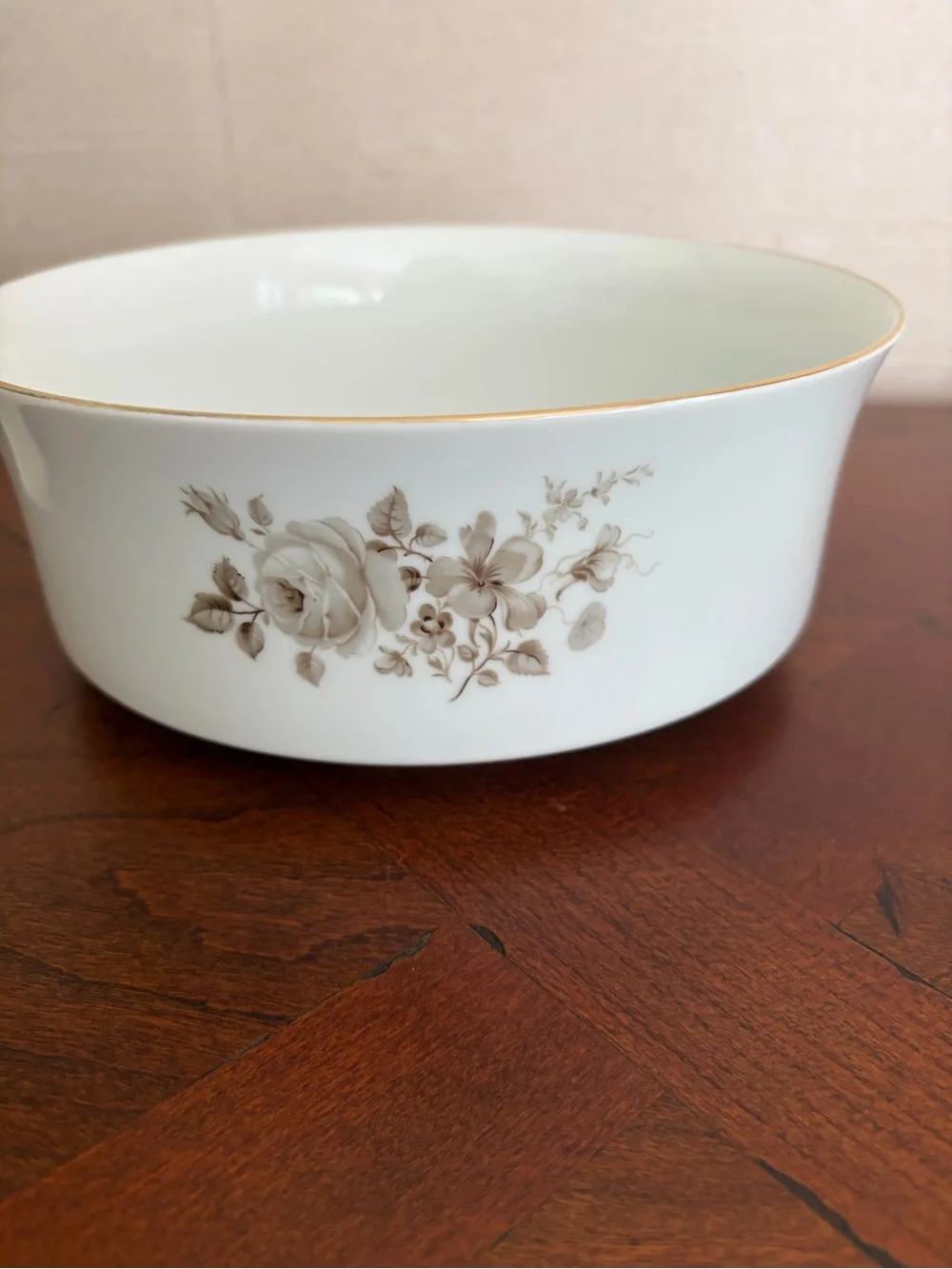 Vintage Johann Haviland Twilight Rose Round Vegetable Bowl, Bavaria Germany